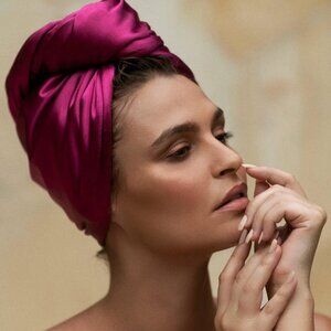 Mauves satin hair wrap - pink